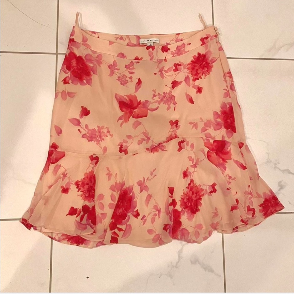 Banana Republic Floral Pink Skirt